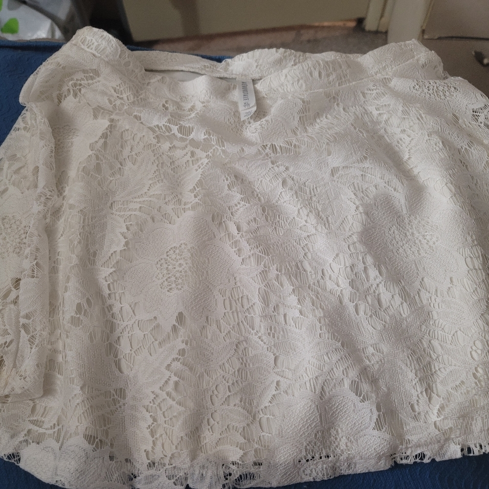 Short, slight flair skirt